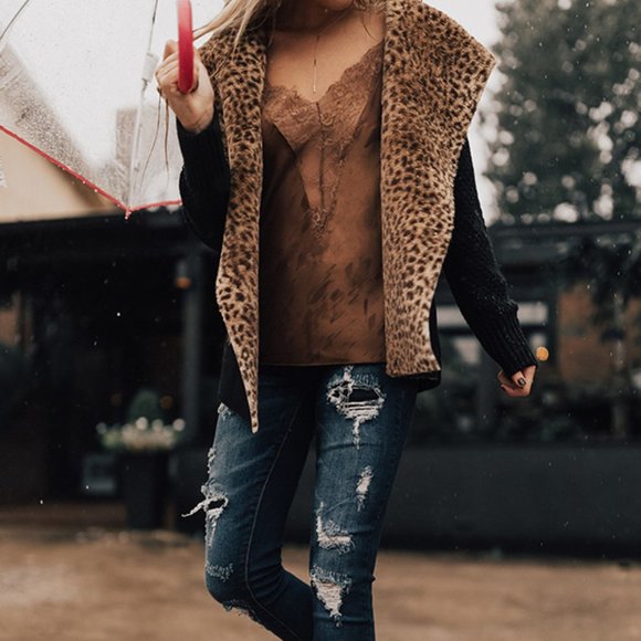 Leopard collar jacket with black body - Picture 5 of 5